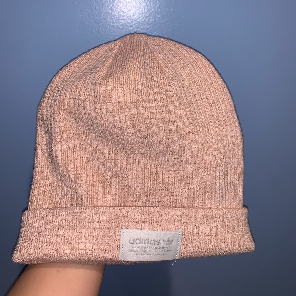 Pink adidas beanie